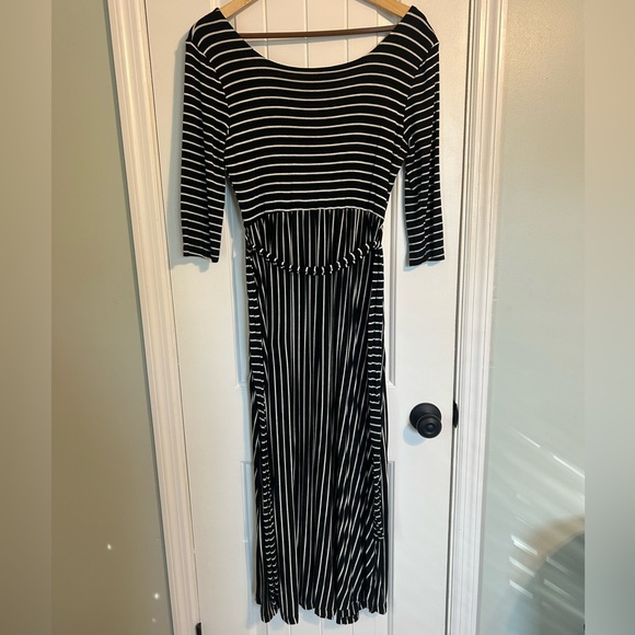 CJLA Black and White Striped Tie Dress - Picture 5 of 9